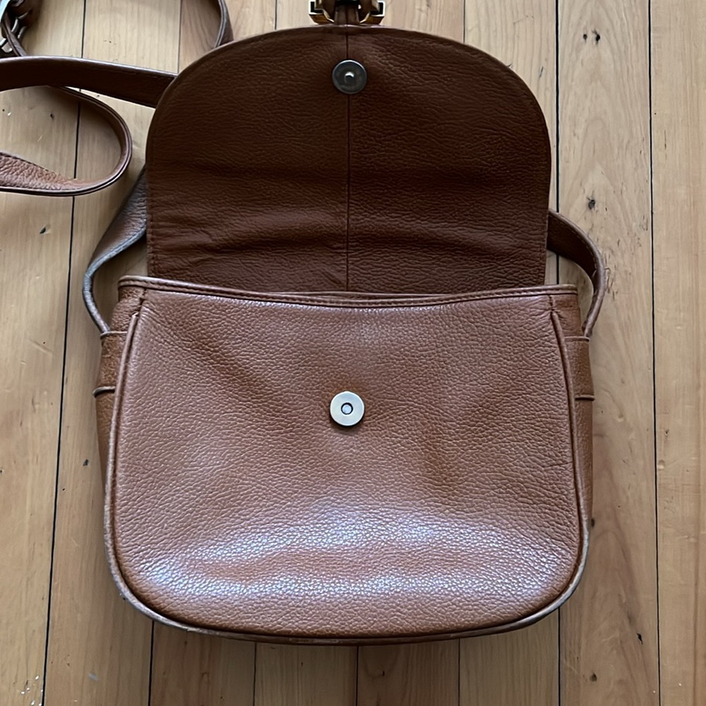 LANCEL vintage tan brown leather logo buckle purse, historic French luxury - Picture 5 of 12